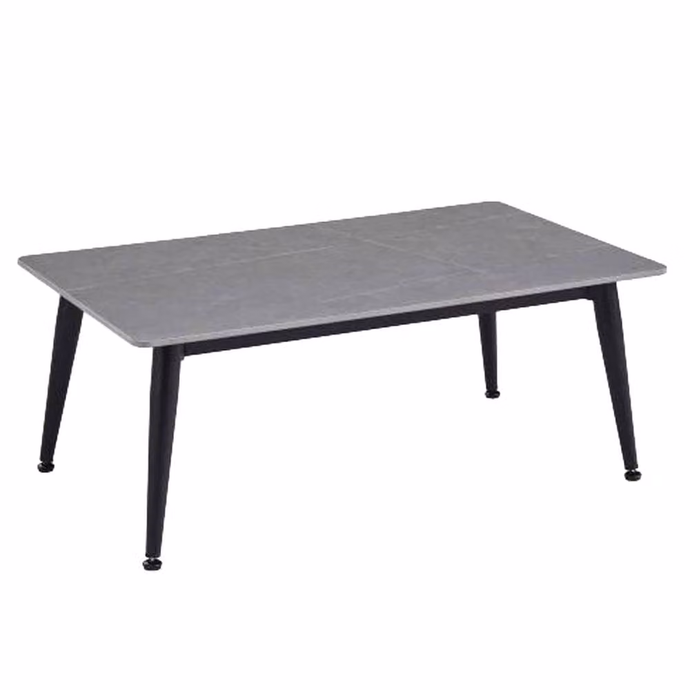 FWStyle Monaco Rectangular Coffee Table in Grey Sintered Stone and Metal, W: 100 cm, D: 60 cm, H: 40 cm – 2