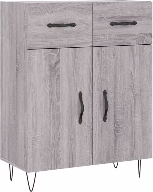 Berkfield Home Modern Grey Sideboard in Matt Engineered Wood W/D/H: 69.5 x 34 x 90 cm