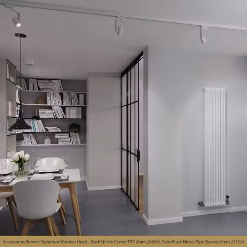 UK Radiators Alpha 2 Column Vertical Radiator in White, H: 1800 mm, W: 372 mm – 3