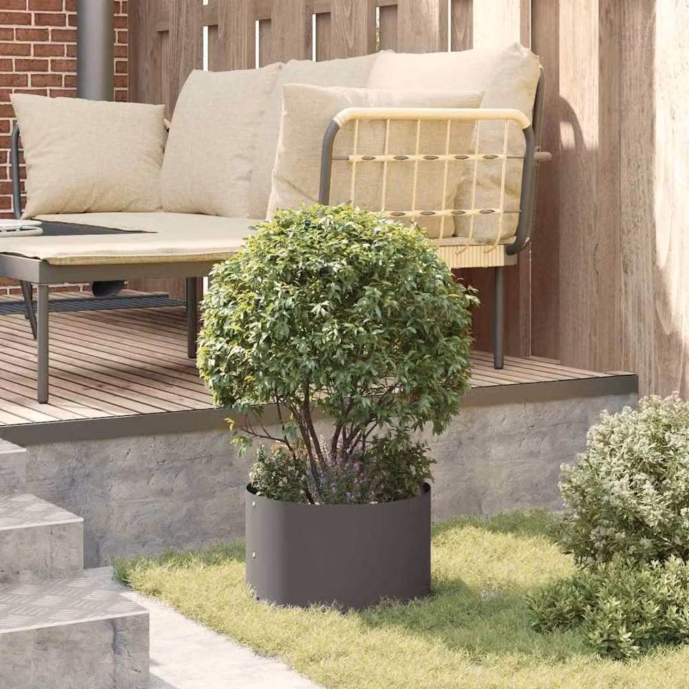 Berkfield Home Black Metal Tub Planter, W/D/H: 30 x 30 x 20 cm – 3