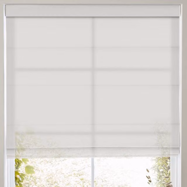 Terrys Felicity Sheer Voile Made to Measure Roman Blind in White Linen Style Polyester