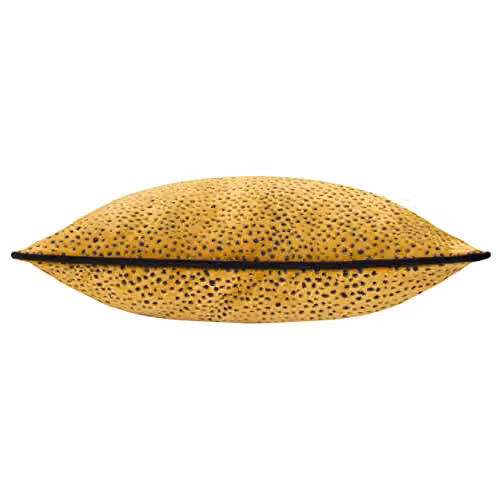 Paoletti Estelle Square Velvet Dotted Cushion in Gold and Black with Removable Polyester Filling – 2