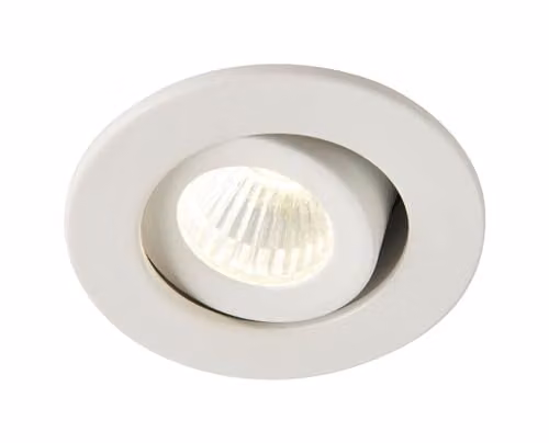 Netlighting LALO Round Recessed Tilt LED Downlight, Matt White and Transparent, 4000K, 240lm, IP20