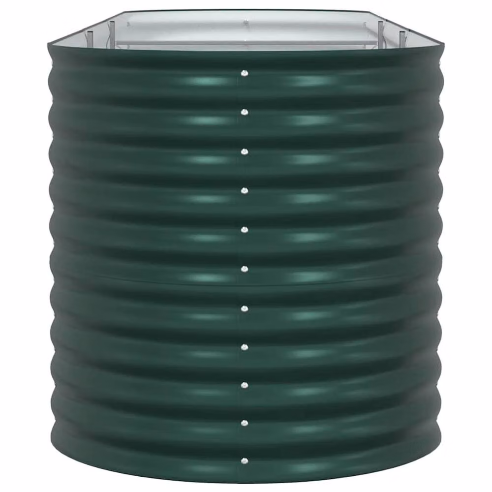 Berkfield Home Garden Green Galvanised Steel Raised Bed W: 320 cm, D: 80 cm, H: 81 cm – 4