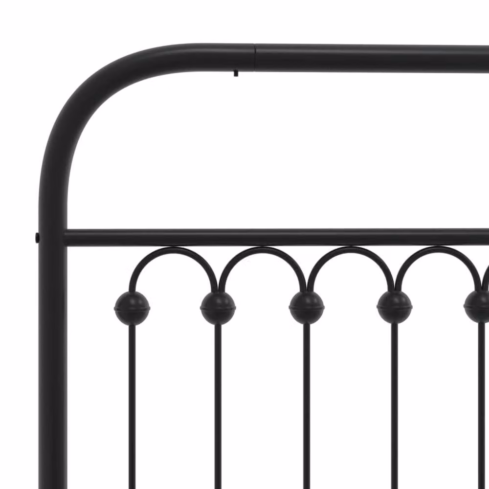 Berkfield Home Metal Bed Frame with Headboard in Black – 3