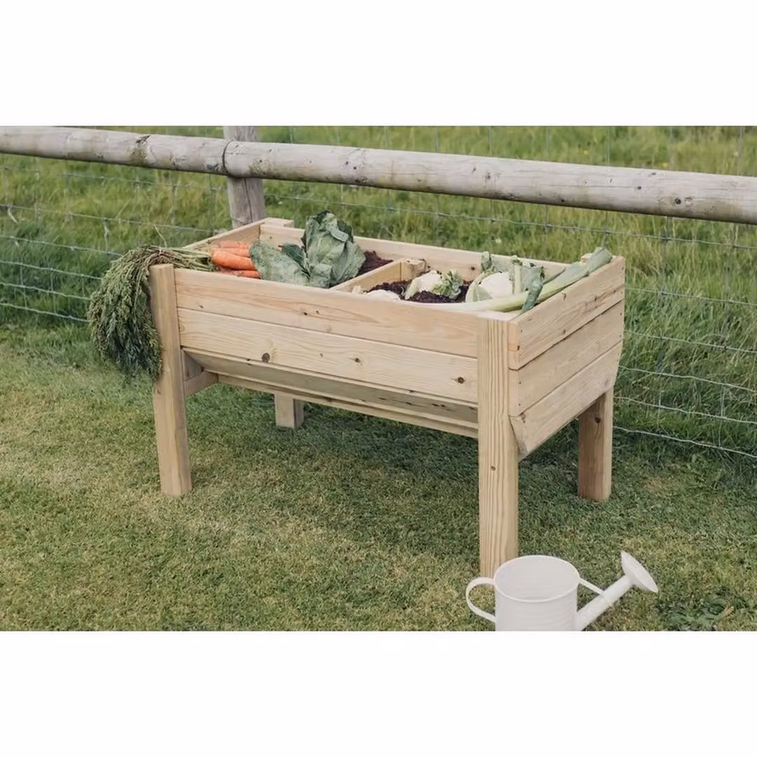 Churnet Valley Garden Furniture Ltd Pack of 2 Brown Wooden Veg Trug Planters, Width: 100 cm – 2