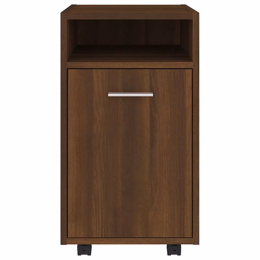 Berkfield Home Side Cabinet with Wheels in Brown Oak, W/D/H: 33 x 38 x 60 cm – 3