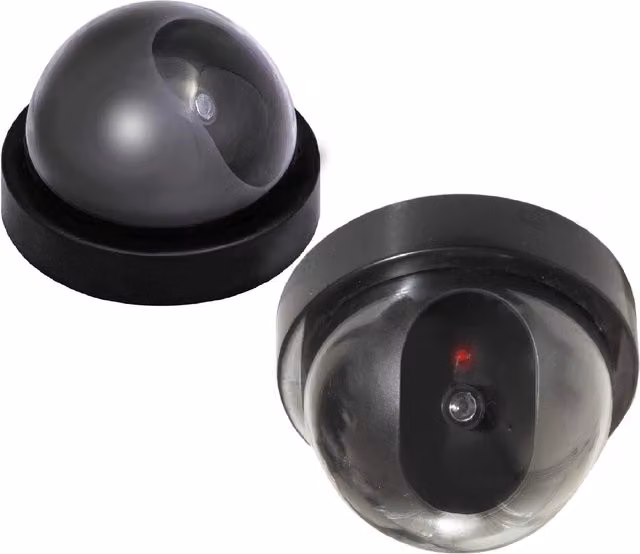 ShaniTech Dummy Dome CCTV Security Camera with Flashing LED in Black