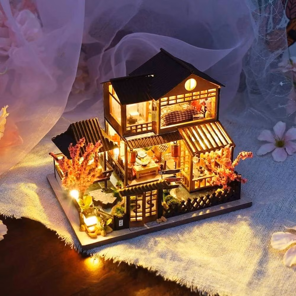 SPETLEK DIY Miniature House Kit in Brown, W/D/H: 100 x 60 x 100 cm – 3