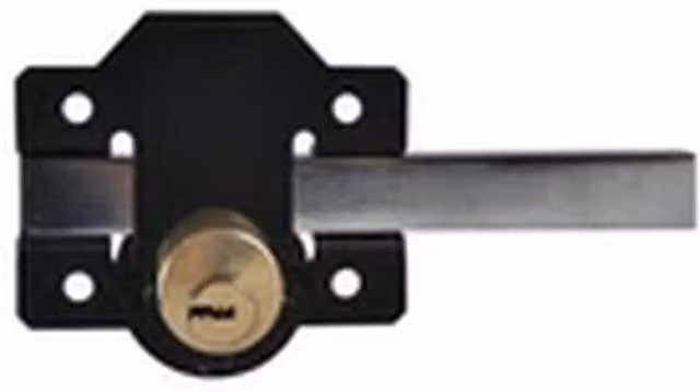 EONLION Double Sided 70mm Long Throw Weatherproof Gate Lock in Black with 5 Keys – 1