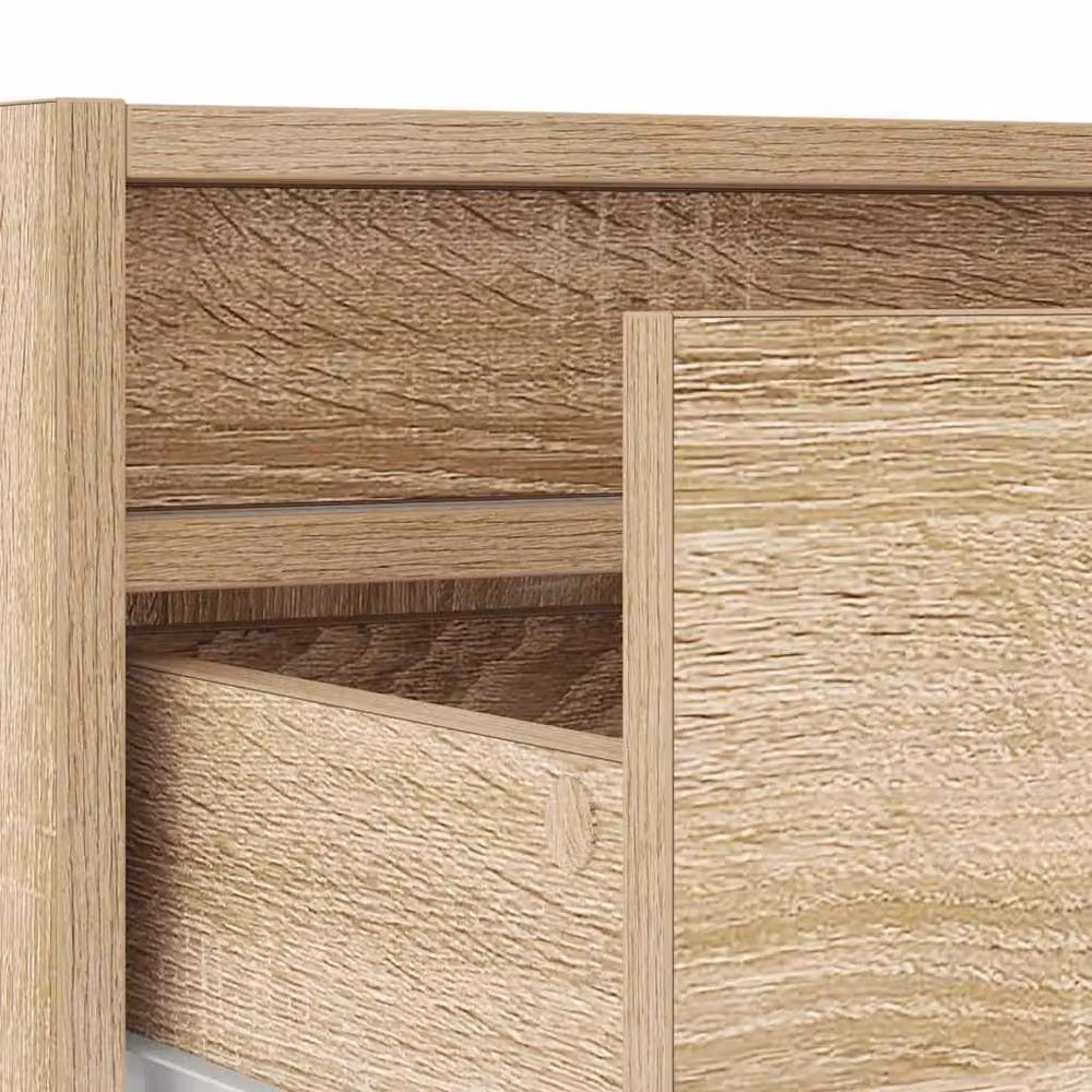 Berkfield Home TV Cabinet with LED Lights in Sonoma Oak Brown, W: 100 cm, D: 35.5 cm, H: 25 cm – 4