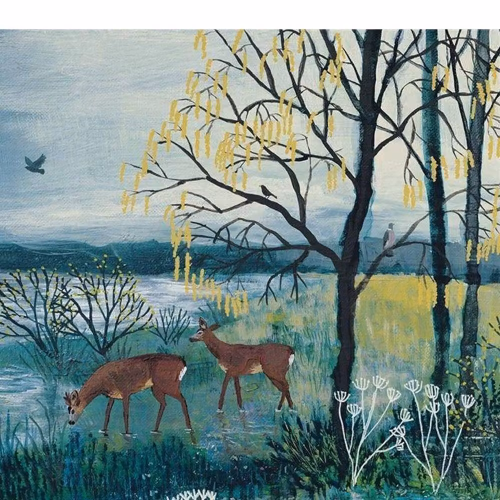 Jo Grundy The Enchanted Lake Canvas Print in Blue – 2