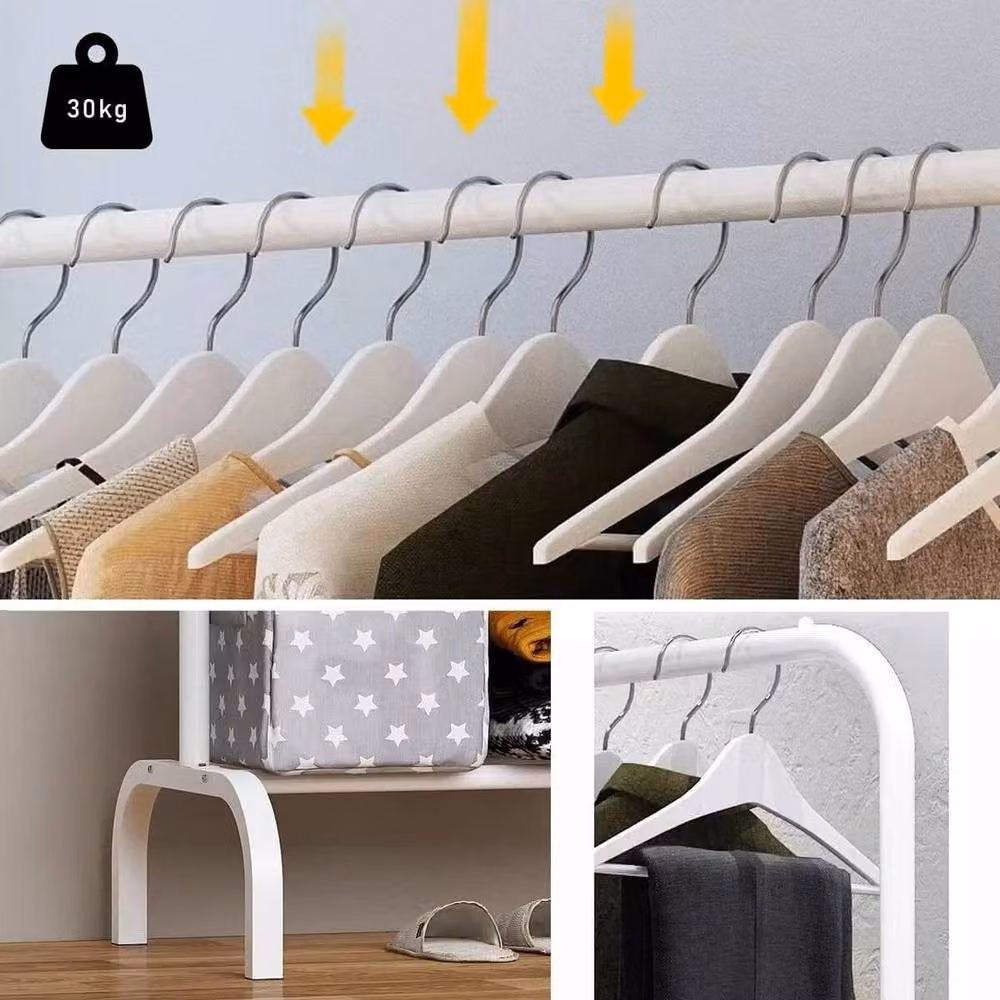 FLAVORA Transparent Clothes Garment Rail Rack with Zipped Cover in Clear – 2