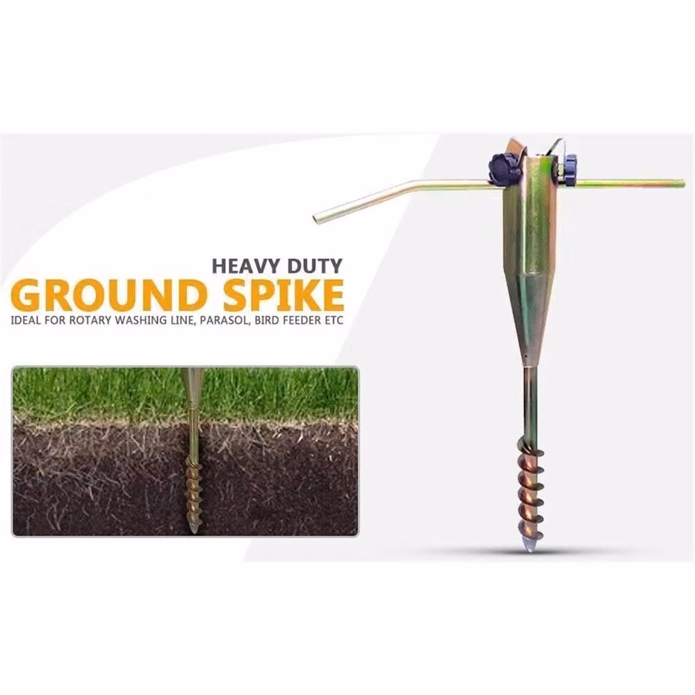 SPETLEK Heavy Duty Rotary Washing Line Ground Spike Stand in Bronze Steel – 2