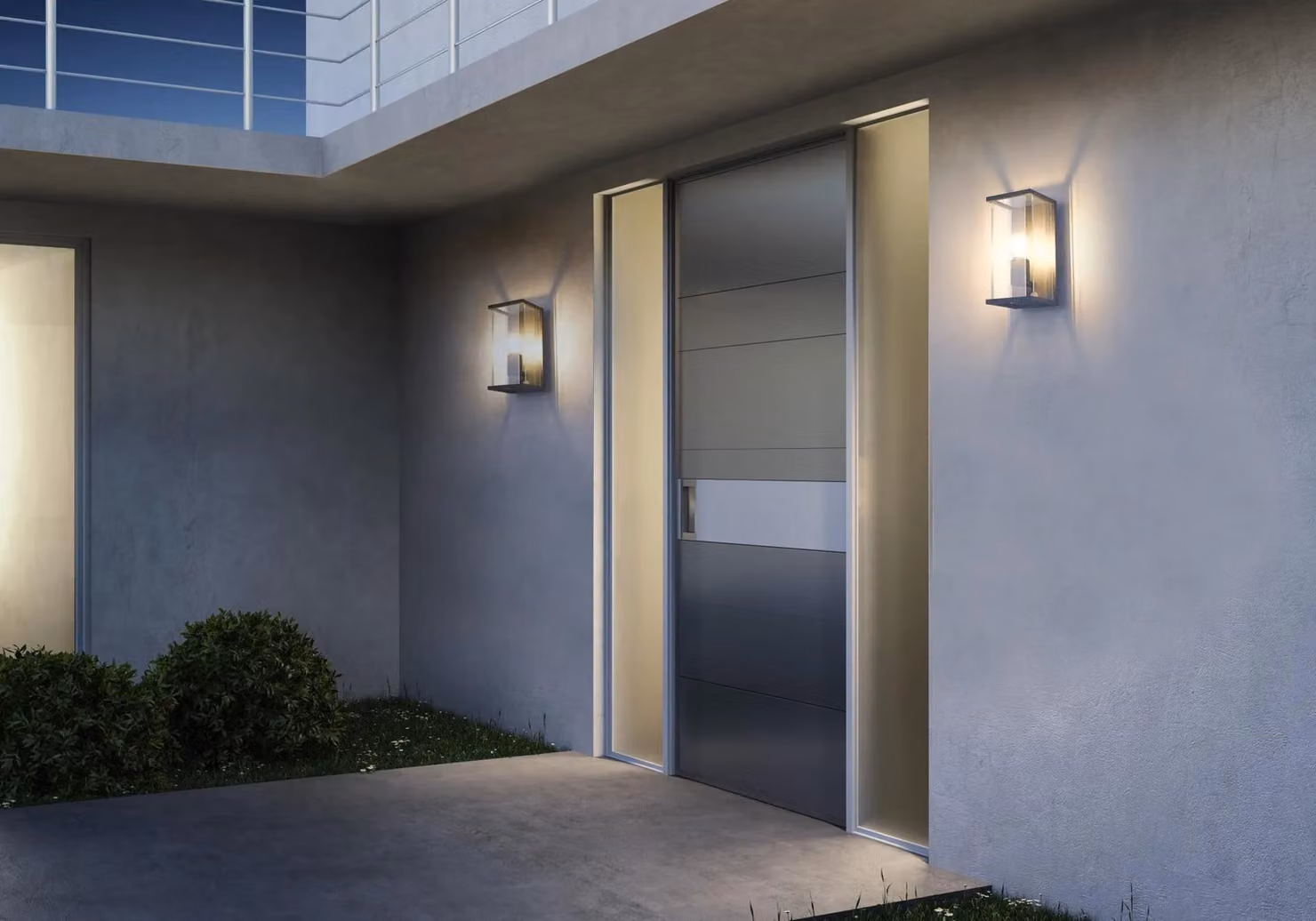 Netlighting Claire Modern Outdoor Wall Lantern Light with PIR Motion Sensor, Black, IP54, E27 – 3