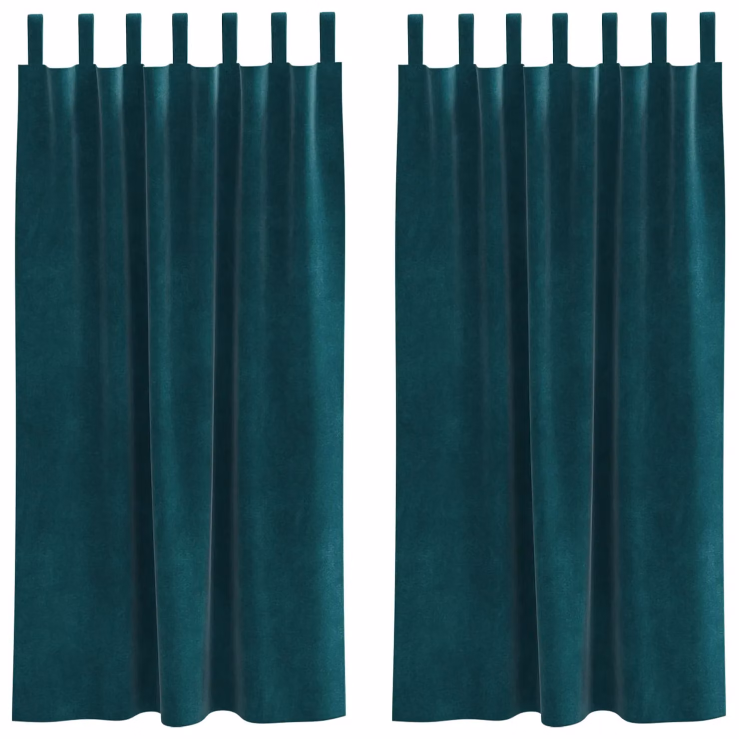 Berkfield Home Dark Green Velvet Blackout Curtains with Hanging Loops, 2 Pack, W: 140 cm, H: 175 cm – 2