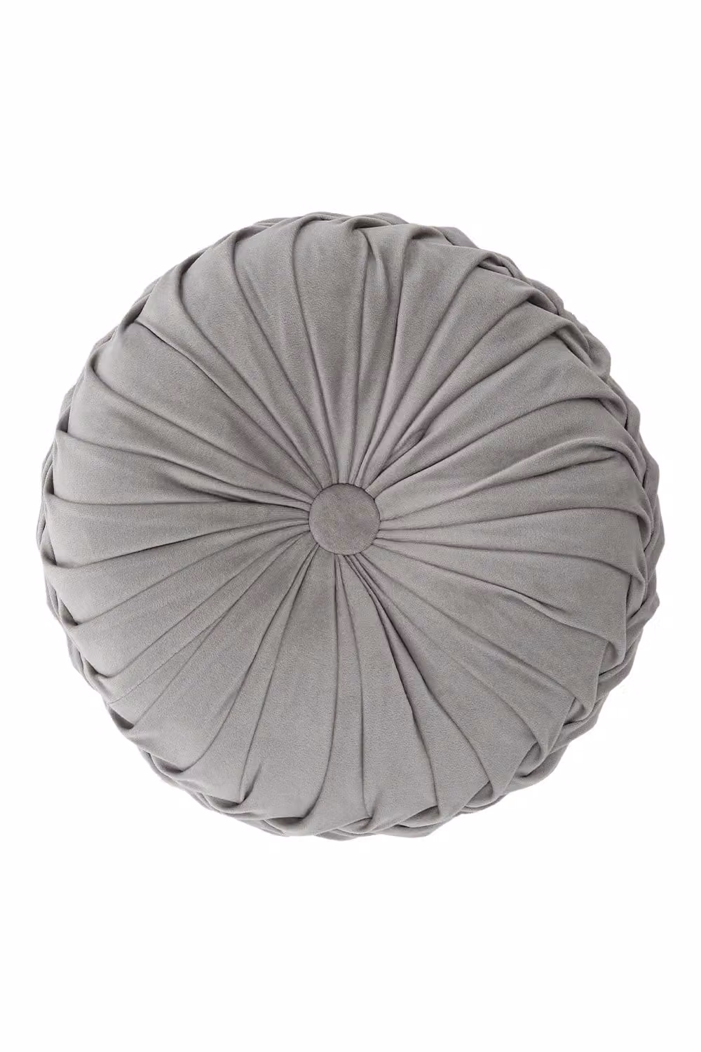 Living and Home Grey Velvet Pleated Pumpkin Shape Throw Pillow, Diameter: 45 cm – 2
