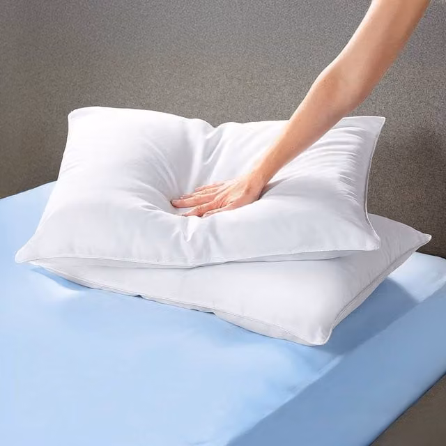 Coopers of Stortford Set of 2 White Bounce Back Pillows with Microfibre Cover, W: 74 cm, D: 48 cm