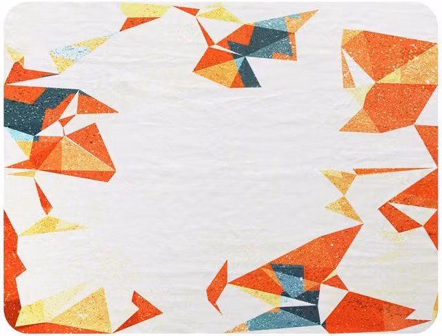 Benjamin Tate Design Autumn Geometric Fleece Blanket in Orange, Beige and Multicolour, W/D/H: 120 x 150 cm – 2