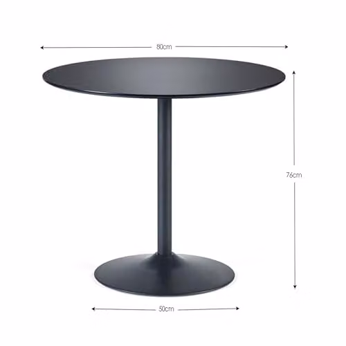 Julian Bowen Nero Round Black Dining Table with Glass Top – 2