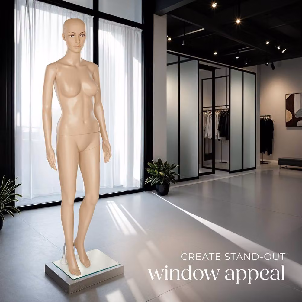 tectake Adjustable Full Body Female Mannequin with Realistic Prop in Beige – 5