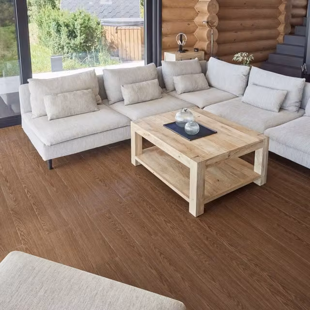 Novecrafto Self Adhesive Wood Look Vinyl Floor Planks, 7 Pack, Brown