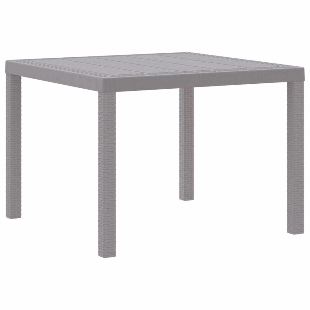 Berkfield Home Square Garden Table in Light Grey Poly Rattan W/D/H: 100 x 100 x 73 cm – 3