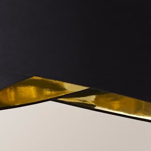 MiniSun Modern Black and Gold Double Layer Cylinder Fabric Ceiling Pendant Light Shade, Width: 40 cm – 4