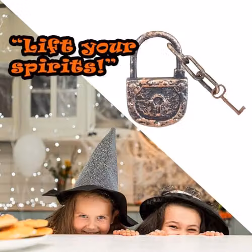 VFM e-Store Halloween Decoration Lock, Chain and Key in Gold – 6