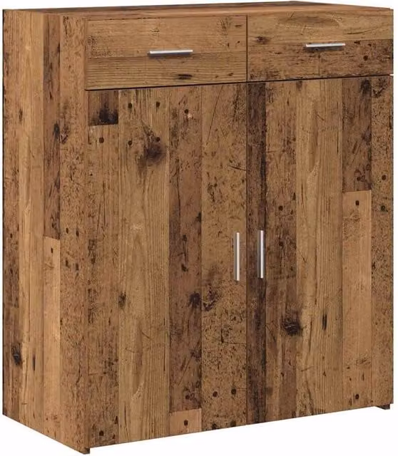 Berkfield Home Rustic Brown Wall Mounted Storage Cabinet with Hinged Doors and Internal Shelves, W/D/H: 80 x 42.5 x 93.5 cm – 1