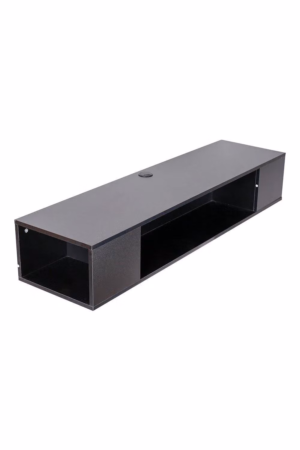 H&O Direct Modern Wall Mounted Floating TV Stand and Storage Cabinet in Matt Black – 4