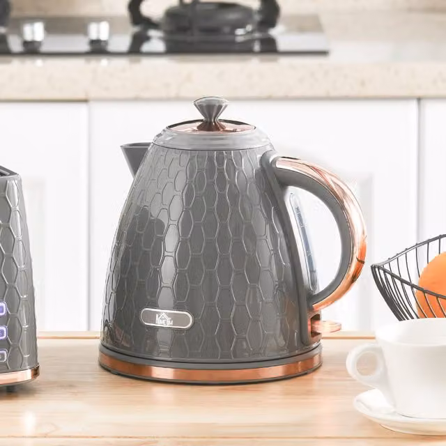 HOMCOM Electric Kettle with Auto Shut-off, 1.7 l, Grey – 1