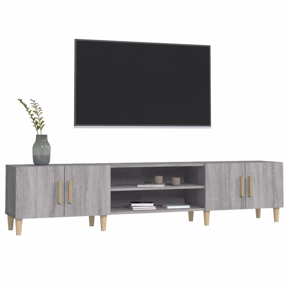Berkfield Home Grey Sonoma TV Cabinet in Engineered Wood W/D/H: 180 x 31.5 x 40 cm – 3