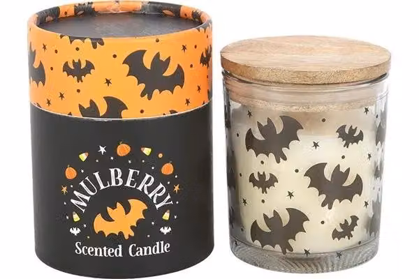 KDMD Bat Print Mulberry Candle in White – 2