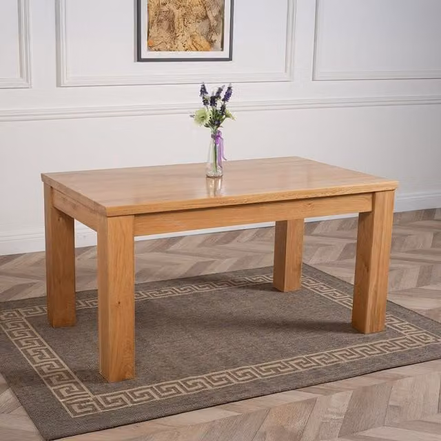 Thats Furniture Dakota Chunky Oak Rectangular Dining Table in Brown, Width: 87 cm