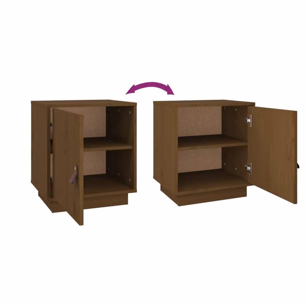 Berkfield Home Honey Brown Solid Wood Pine Bedside Cabinet W/D/H: 40 x 34 x 45 cm – 5