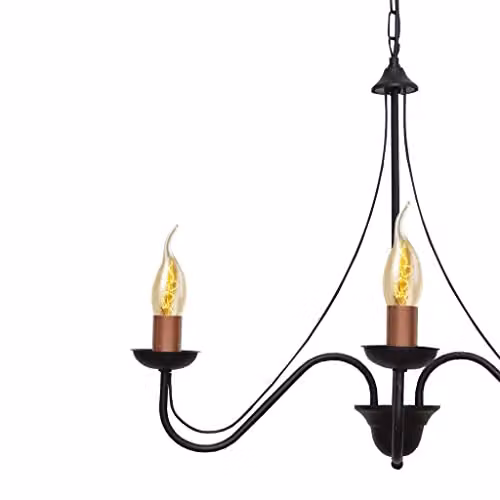 Netlighting Malbo Multi Arm Suspended Ceiling Light in Black and Copper, 60 cm