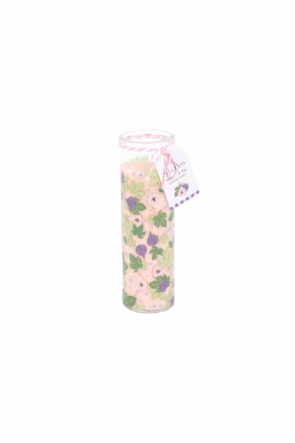 KDMD Fig Tree Print Vanilla & Fig Tube Candle in Pale Pink – 2