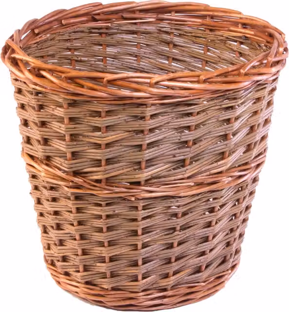 Red Hamper Wicker Basket in Brown and Green