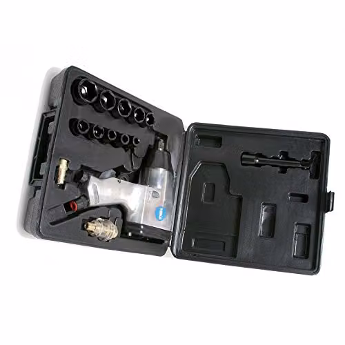 Hilka 1/2-inch Air Impact Wrench Set in Black and Silver – 2