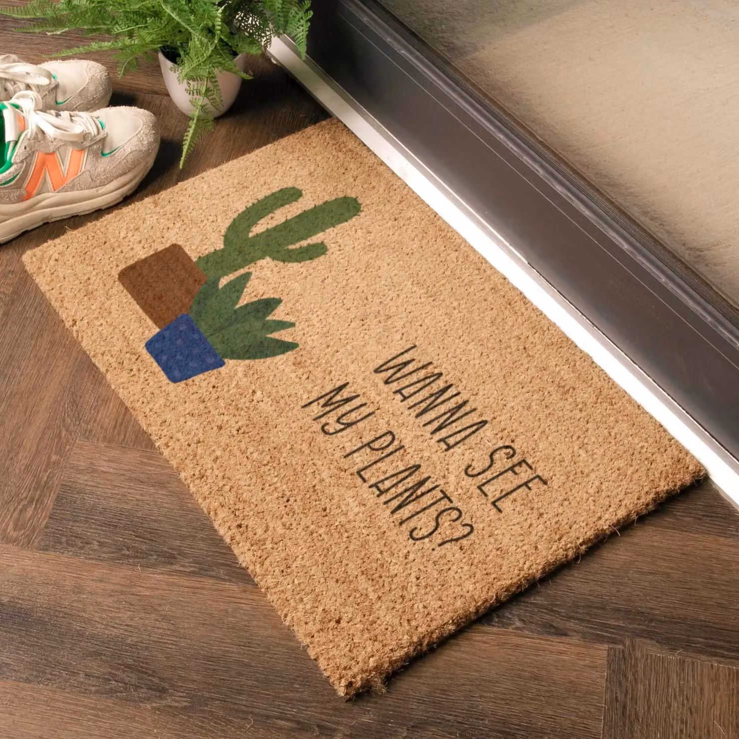 Artsy Mats Wanna See My Plants Doormat in Brown, W: 60 cm, D: 40 cm – 2