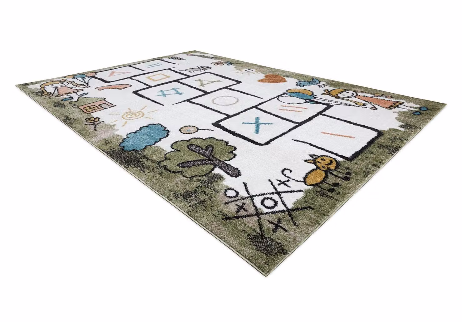 RugsX Fun Kids Motif Rectangular Rug in Green and Multicolour, W: 140 cm, L: 190 cm – 3