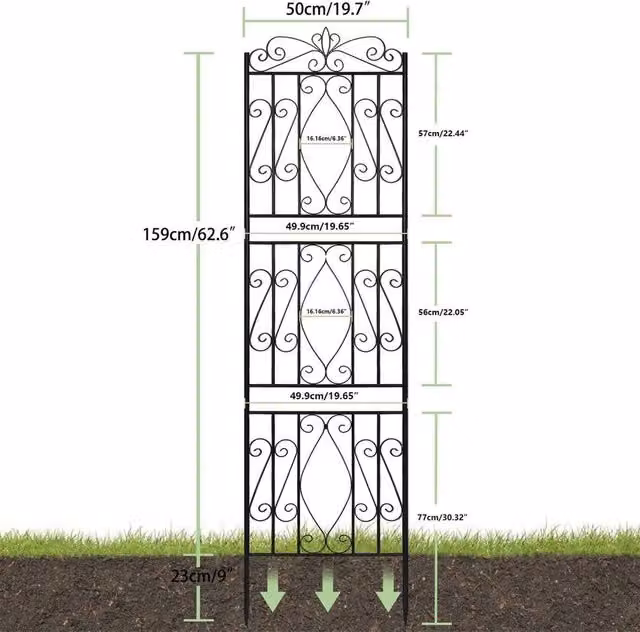 FLAVORA 2 Pack Metal Plant Trellis Support in Black, H 182 cm x W 50 cm – 1