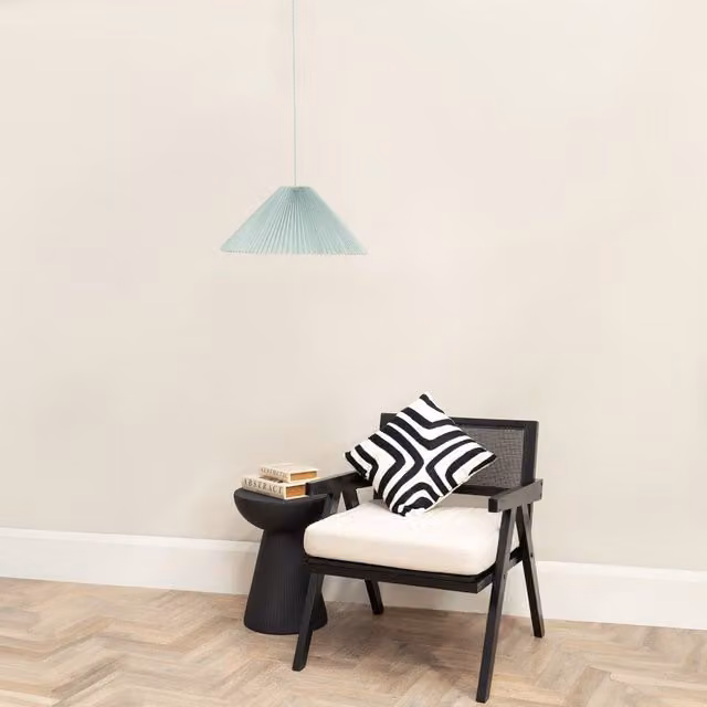 ValueLights Akira Pleated Single Drop Ceiling Pendant Light in Blue