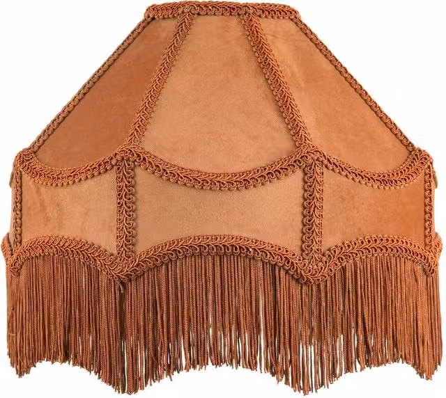Happy Homewares Traditional Victorian Empire Soft Velvet Lamp Shade with Tassels in Mustard Yellow, Diameter: 30.48 cm – 1