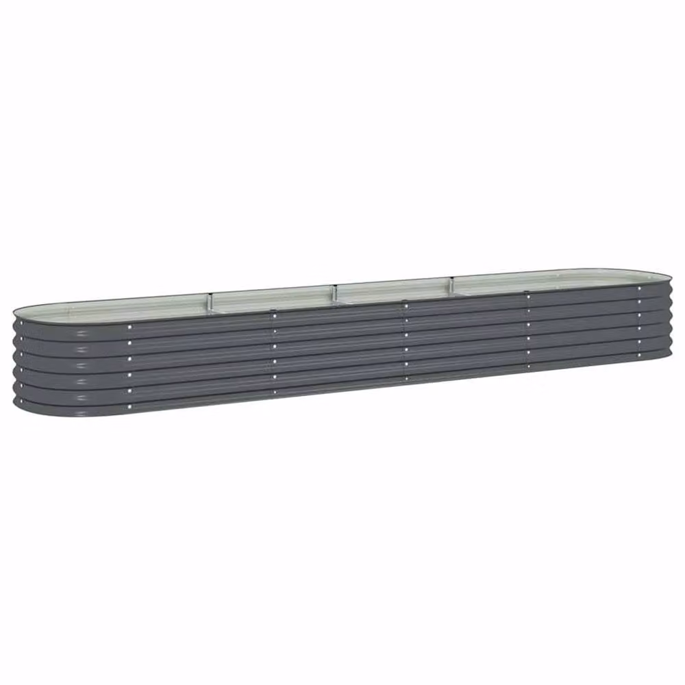Berkfield Home Garden Galvanised Steel Raised Bed in Grey, W: 400 cm, D: 80 cm, H: 44 cm – 2