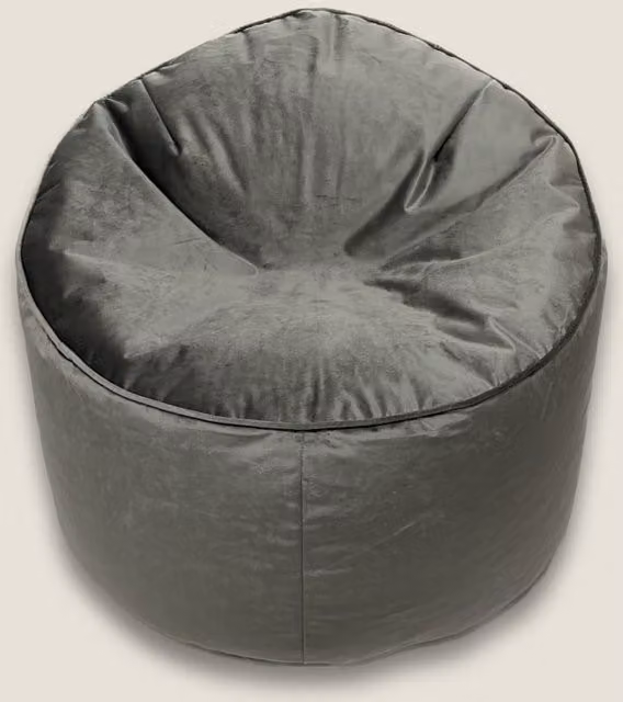 Kaikoo Grey Velvet Beanbag Chair