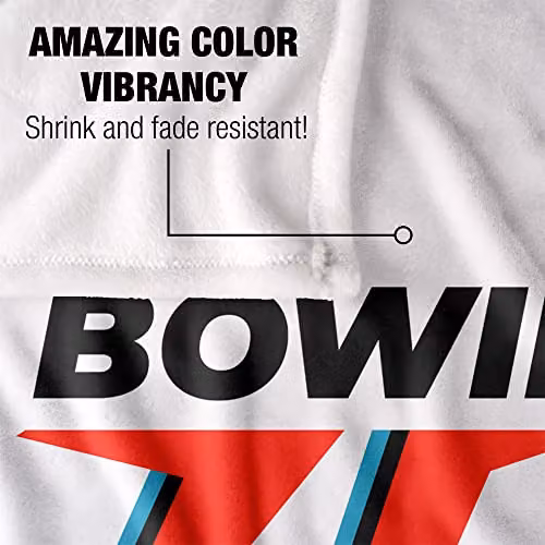 LOGOVISION David Bowie 75 Logo Super Soft Fleece Throw Blanket, White, W: 152 cm, D: 127 cm – 2