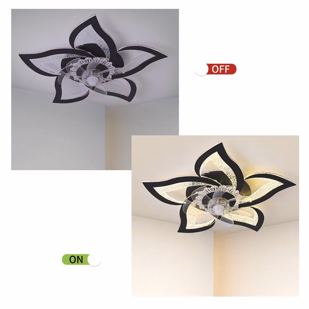 NIVOR Dimmable LED Ceiling Fan with Remote Control and Reversible Silent Motor in Black – 3