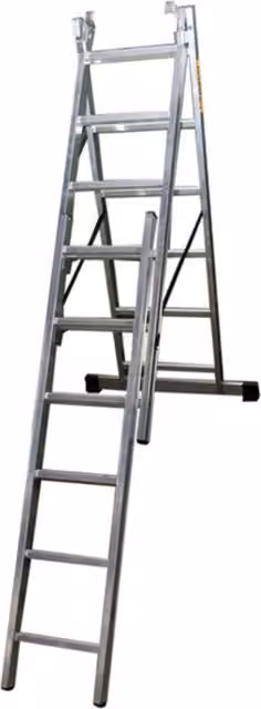 Drabest Silver Aluminium 3 Section Multi-Purpose Combination Ladder
